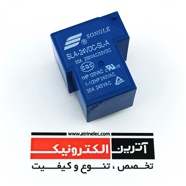 رله 30 آمپر 24 ولت کیفیت عالی سونگل 4 پینSLA-24VDC-SL-A